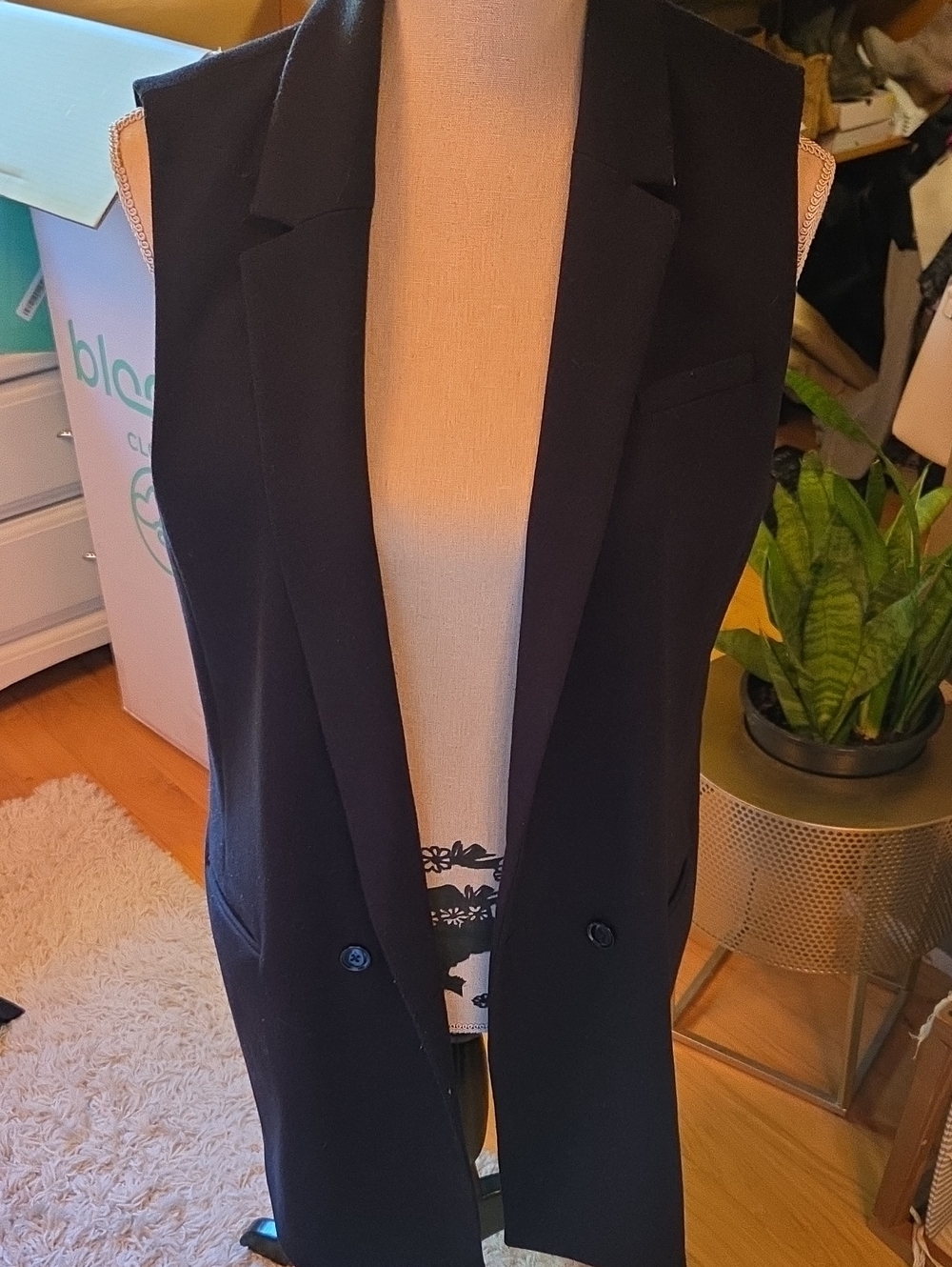 Banana Republic Black Sleeveless Blazer Vest